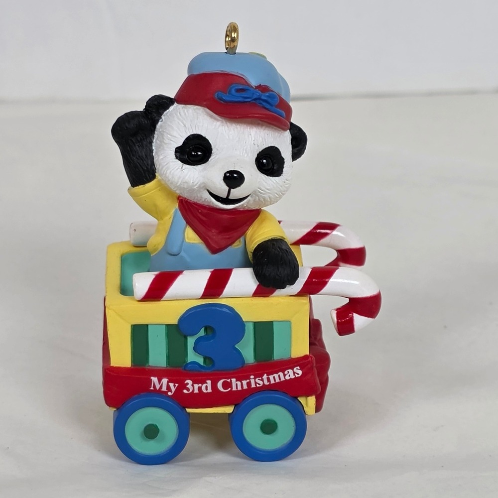 vintage Hallmark Keepsake Ornament 2004 Child's Third Christmas Panda Train